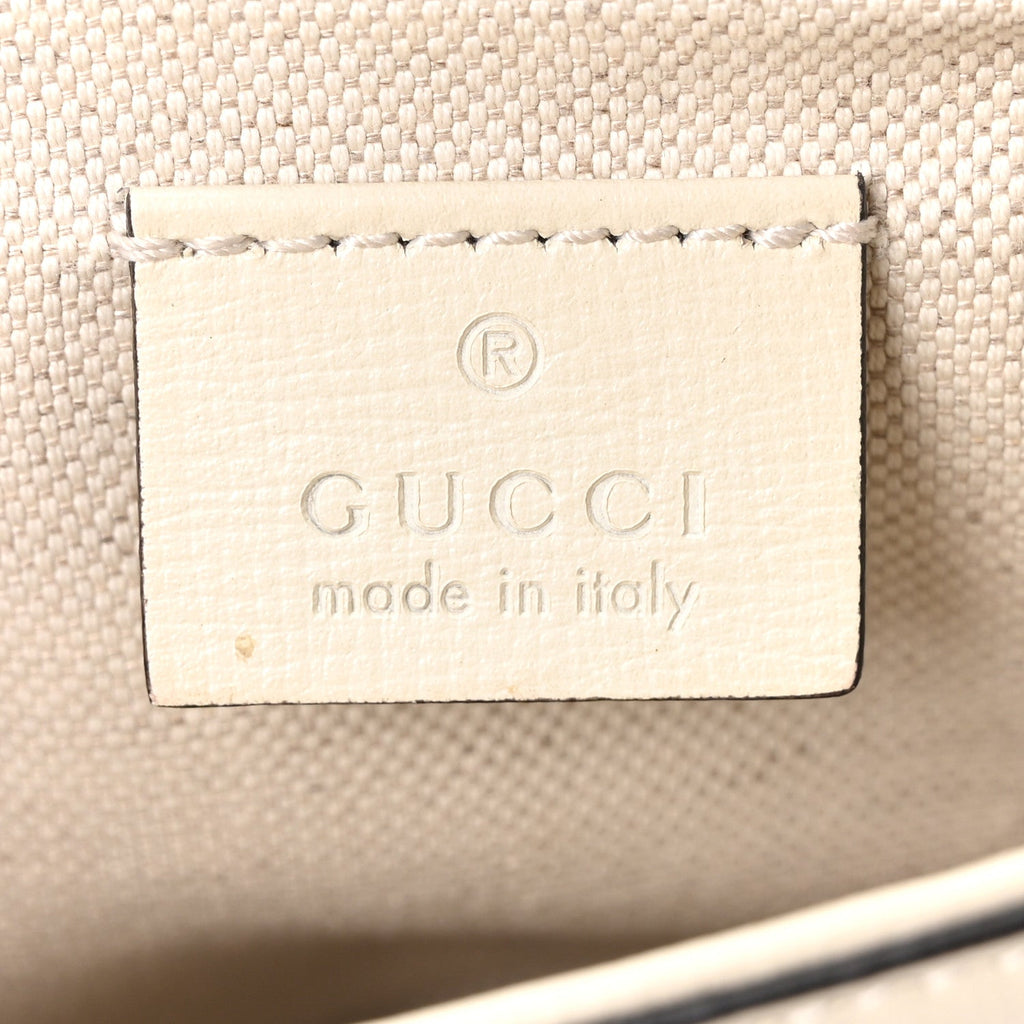 Gucci Azalea Calfskin Web Mini Horsebit 1955 Shoulder Bag Mystic White