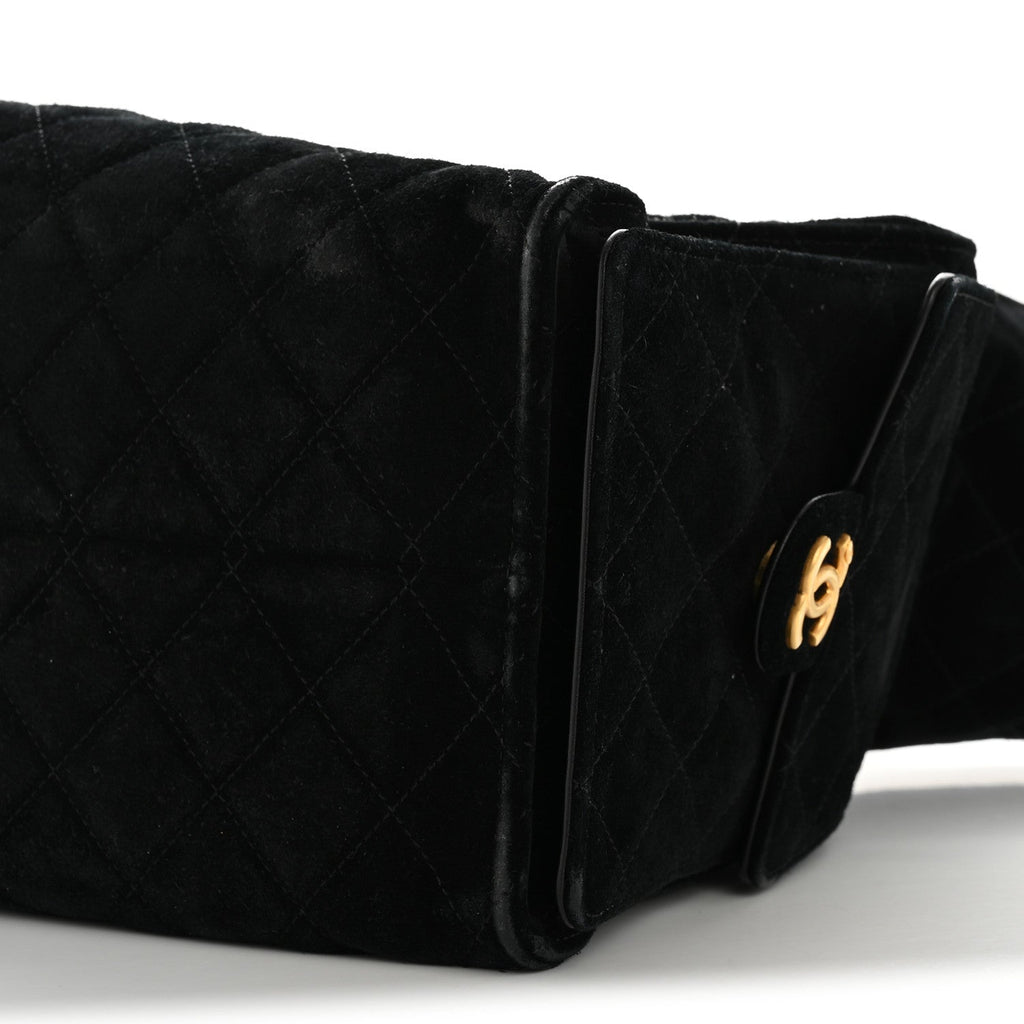 Chanel Suede Quilted Medium Chanel 25 Handbag Black