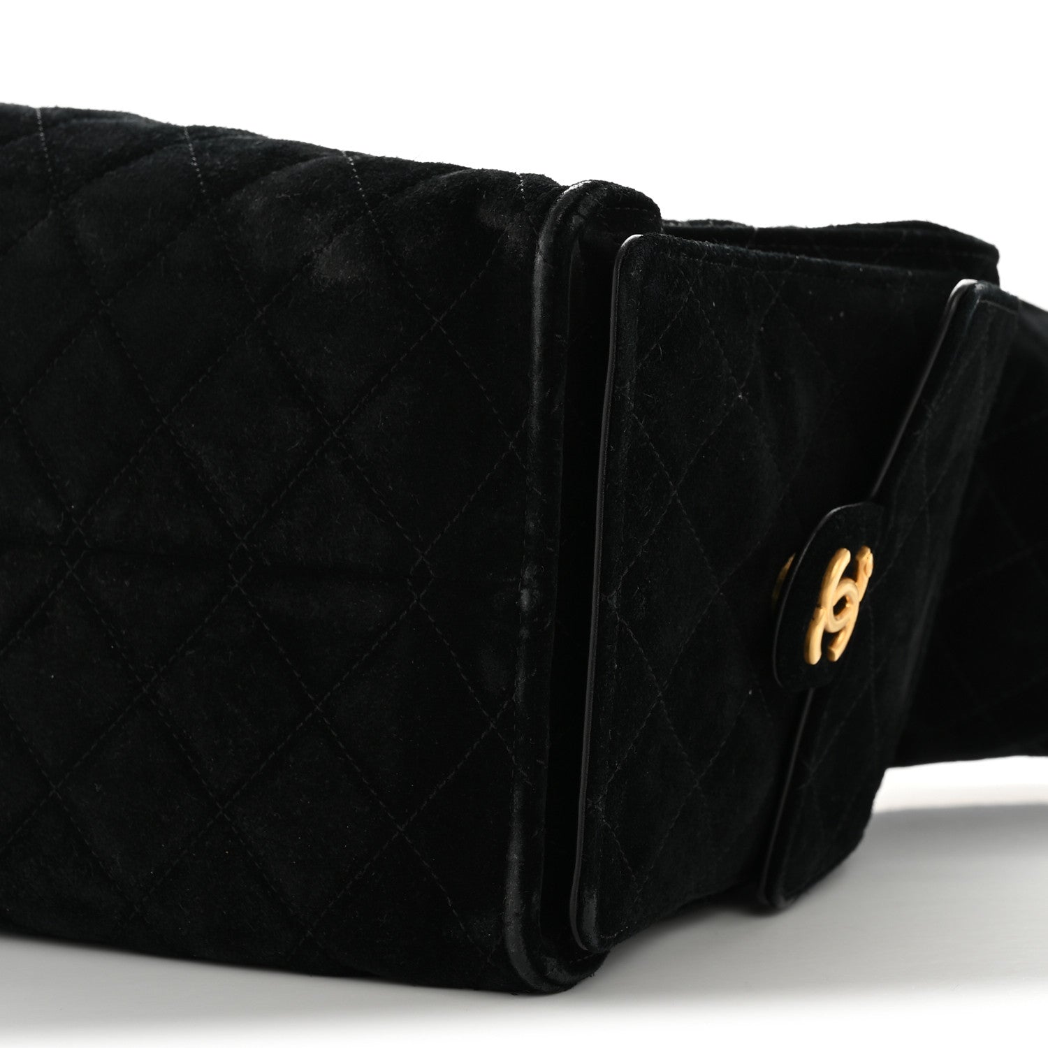 Chanel Suede Quilted Medium Chanel 25 Handbag Black