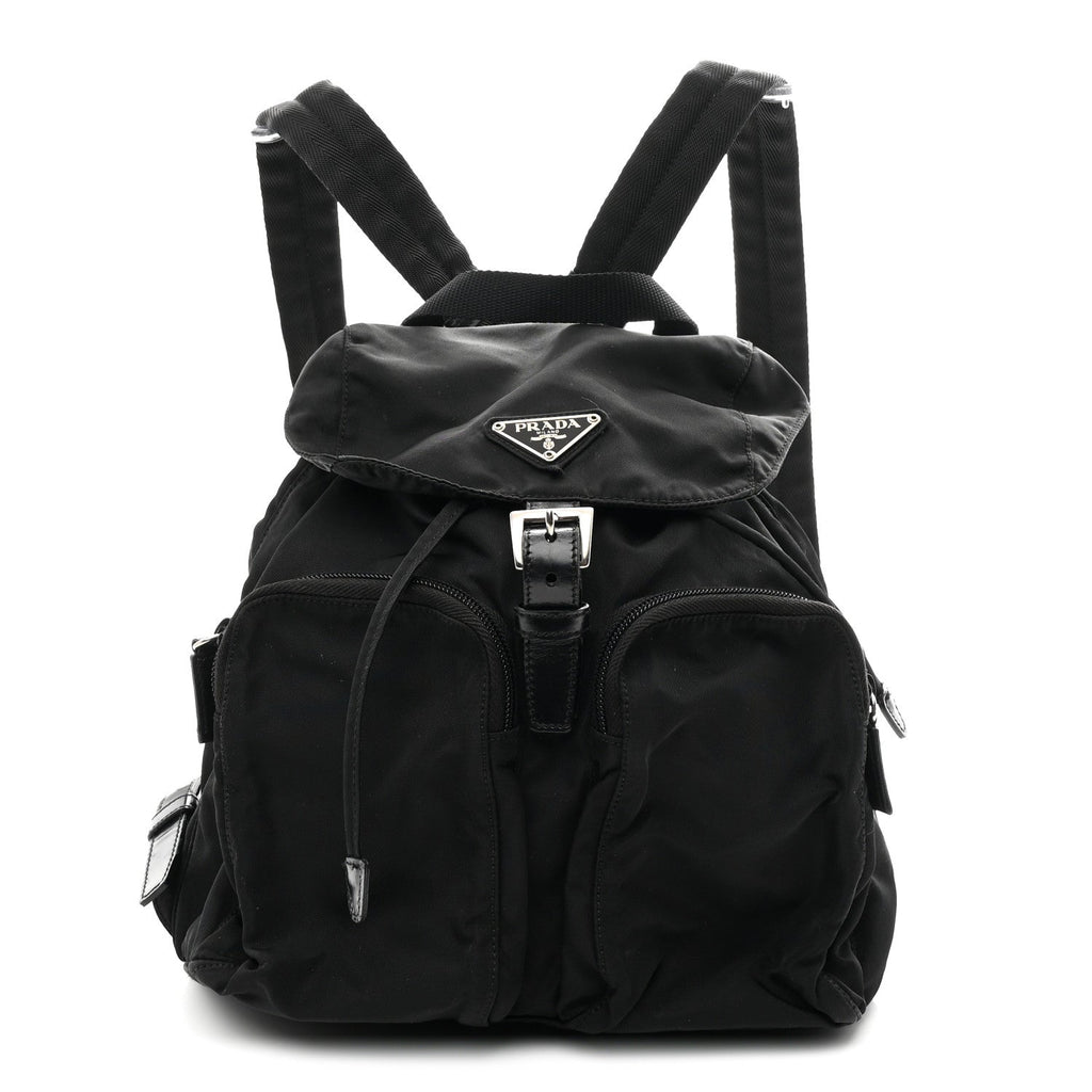 Prada Nylon Vela Medium Backpack Black