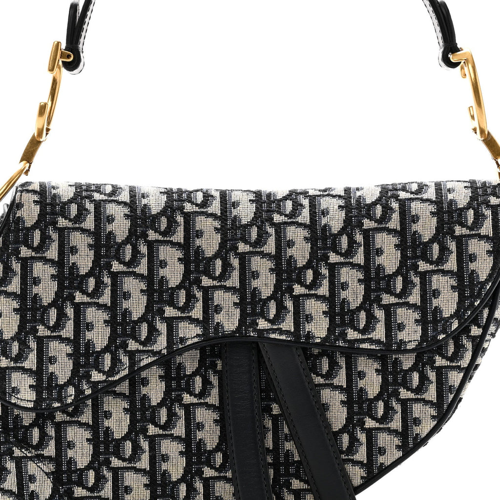 Christian Dior Oblique Saddle Bag Blue