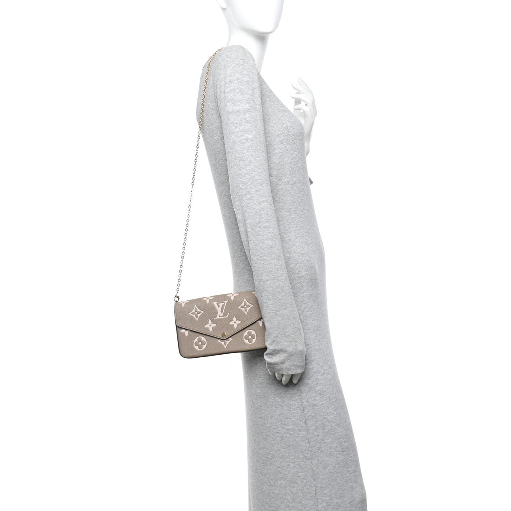 Louis Vuitton Empreinte Monogram Giant Felicie Pochette Tourterelle Creme