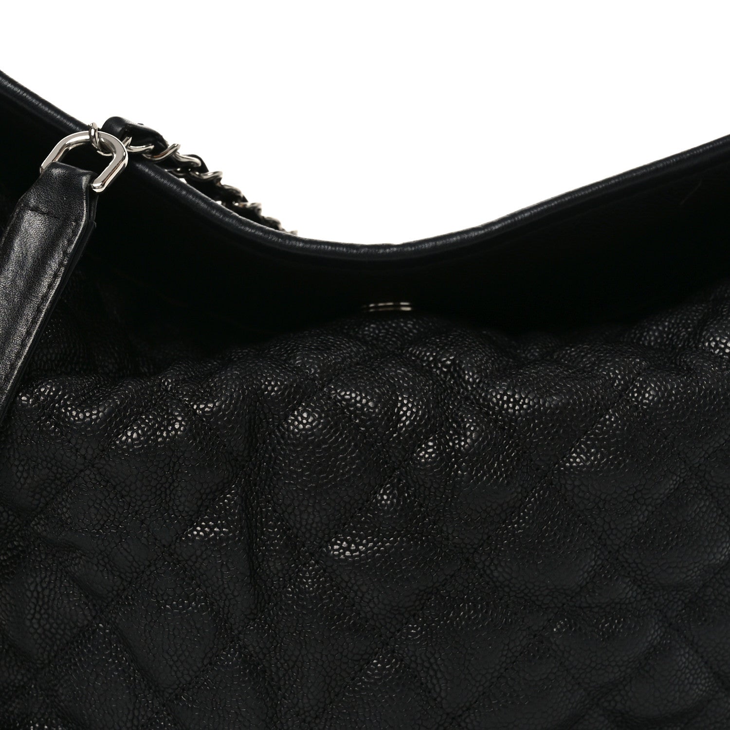 Chanel Caviar Quilted French Riviera Hobo Black