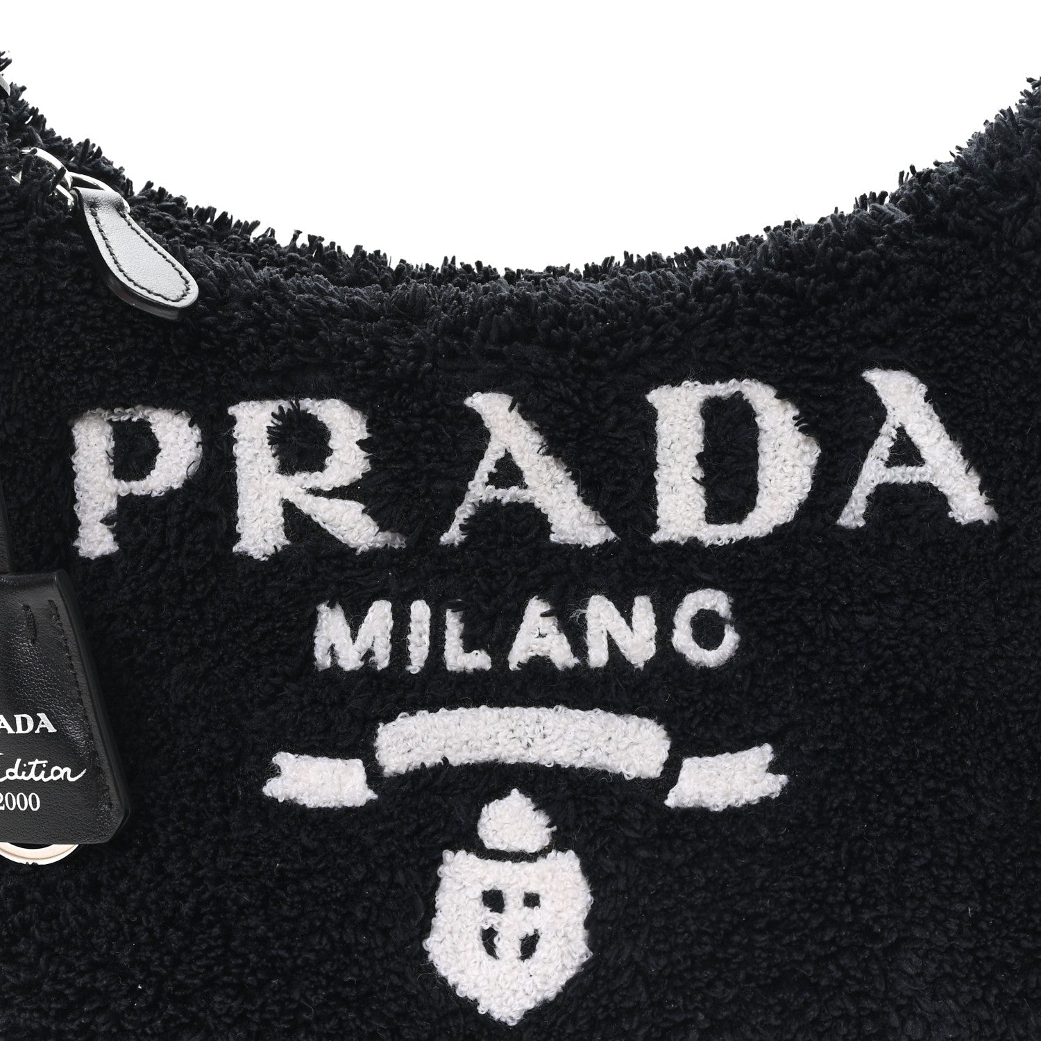 Prada Terry Cloth Mini Re-Edition 2000 Bag Black White