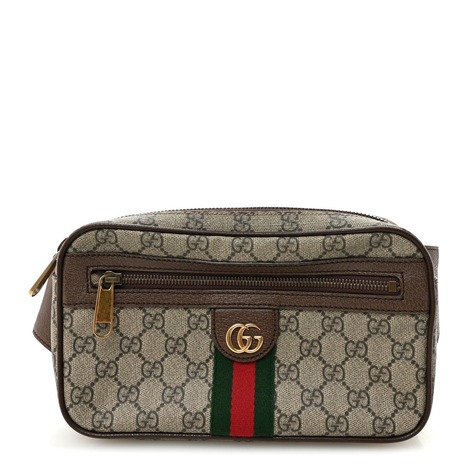 Gucci Soft GG Supreme Monogram Medium Ophidia Belt Bag Dark Brown