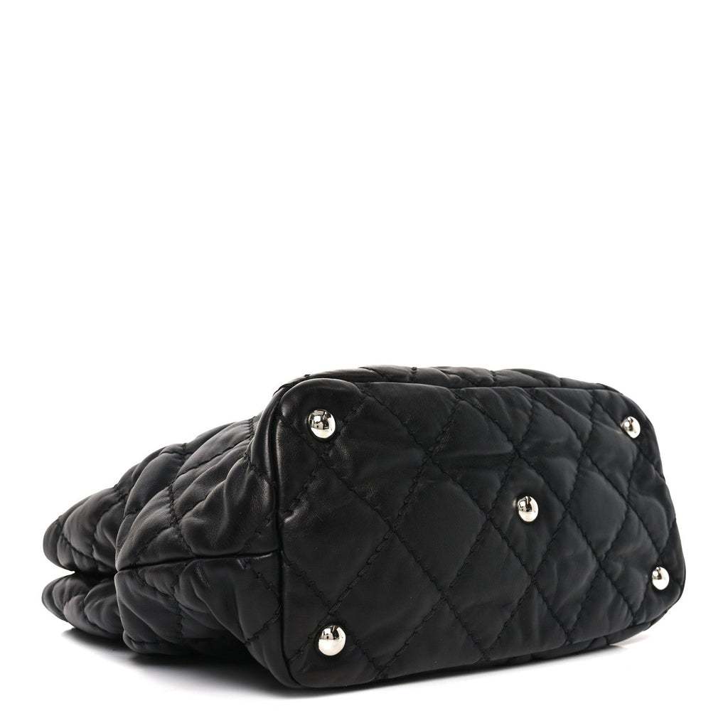 Chanel Calfskin Contrast Stitch Tote Black