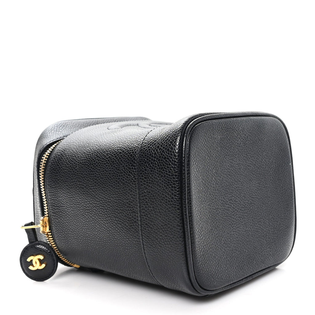 Chanel Caviar Vanity Cosmetic Case Black