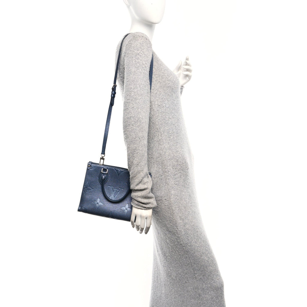 Louis Vuitton Metallic Empreinte Monogram Giant Onthego PM Navy Nacre