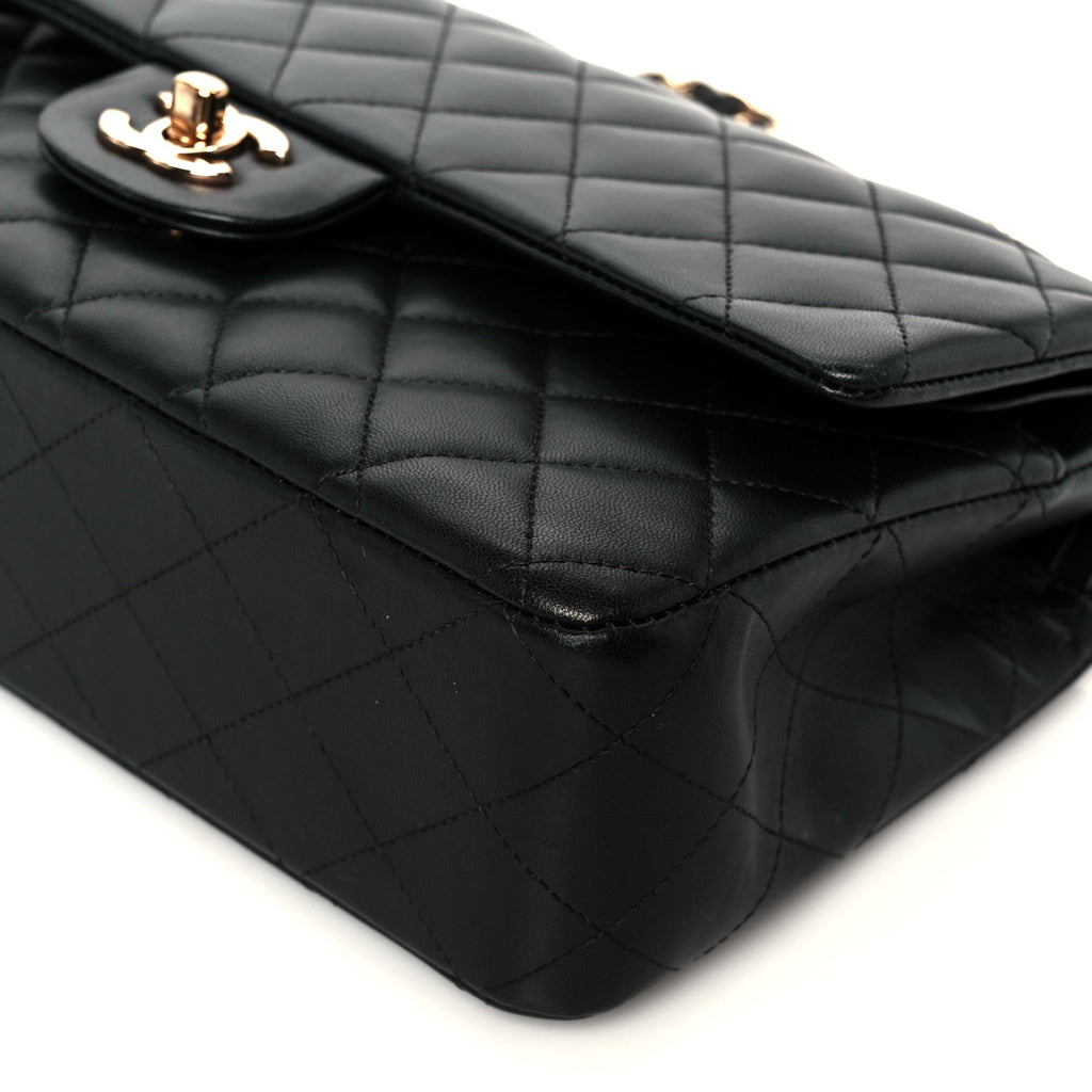 Chanel Lambskin Quilted Medium Double Flap Black