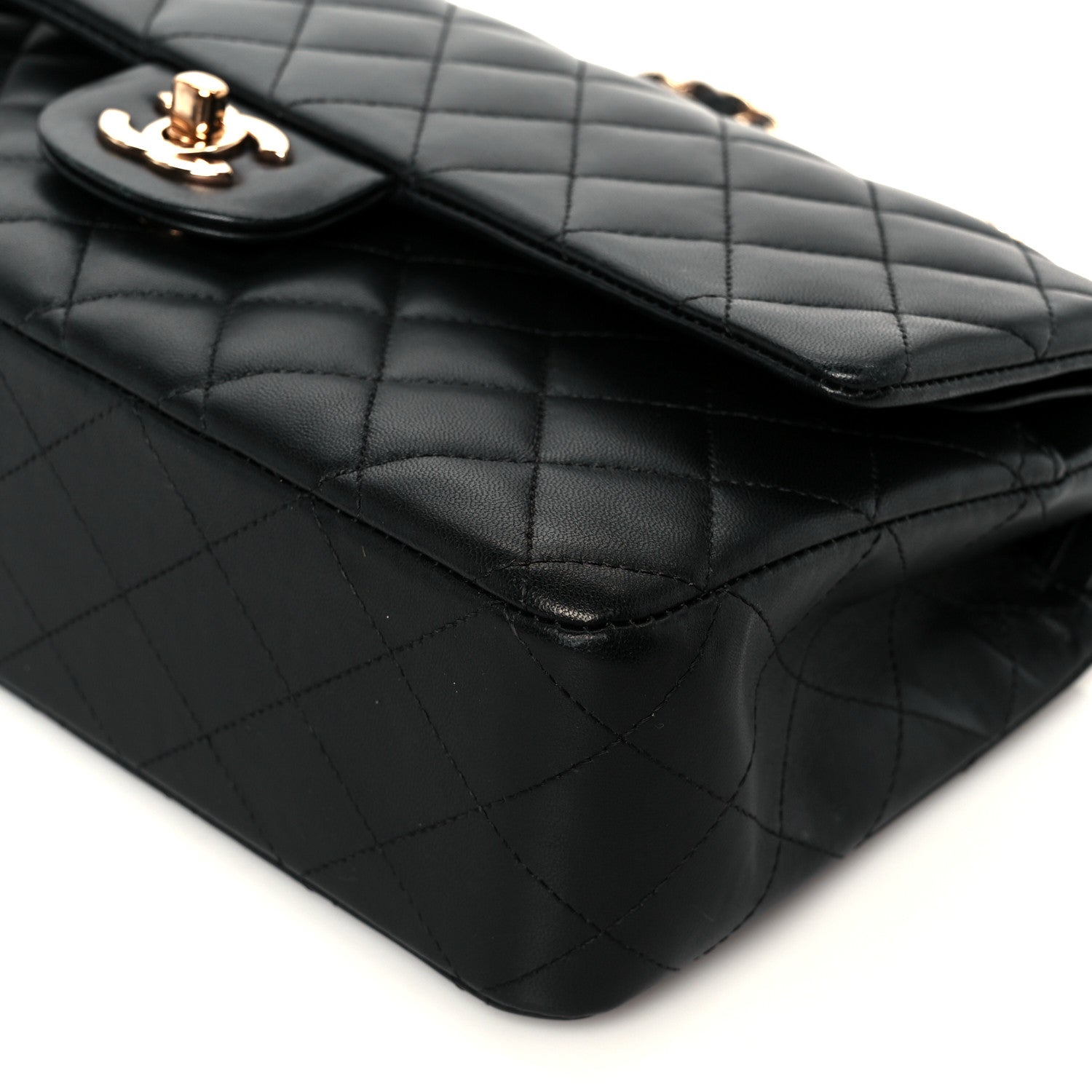 Chanel Lambskin Quilted Medium Double Flap Black