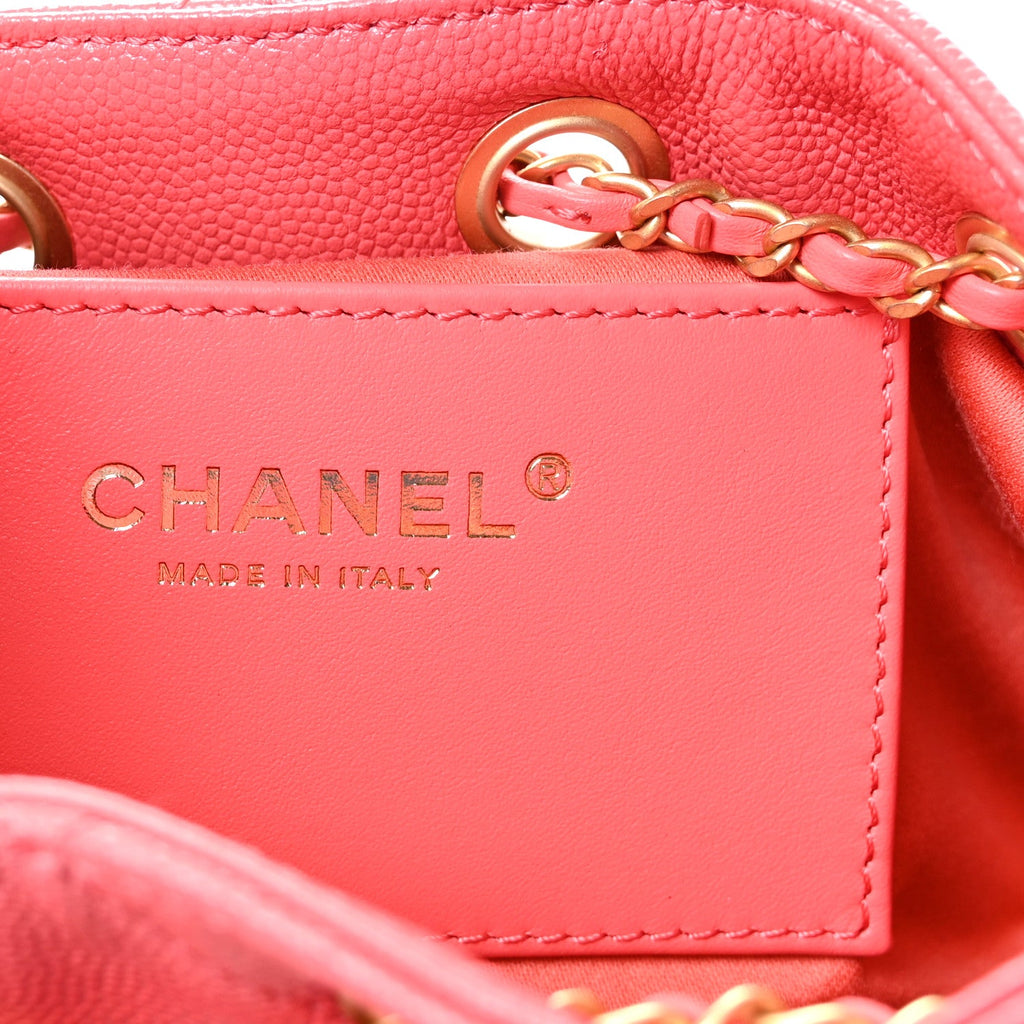 Chanel Caviar Quilted Mini Chanel 25 Handbag Coral