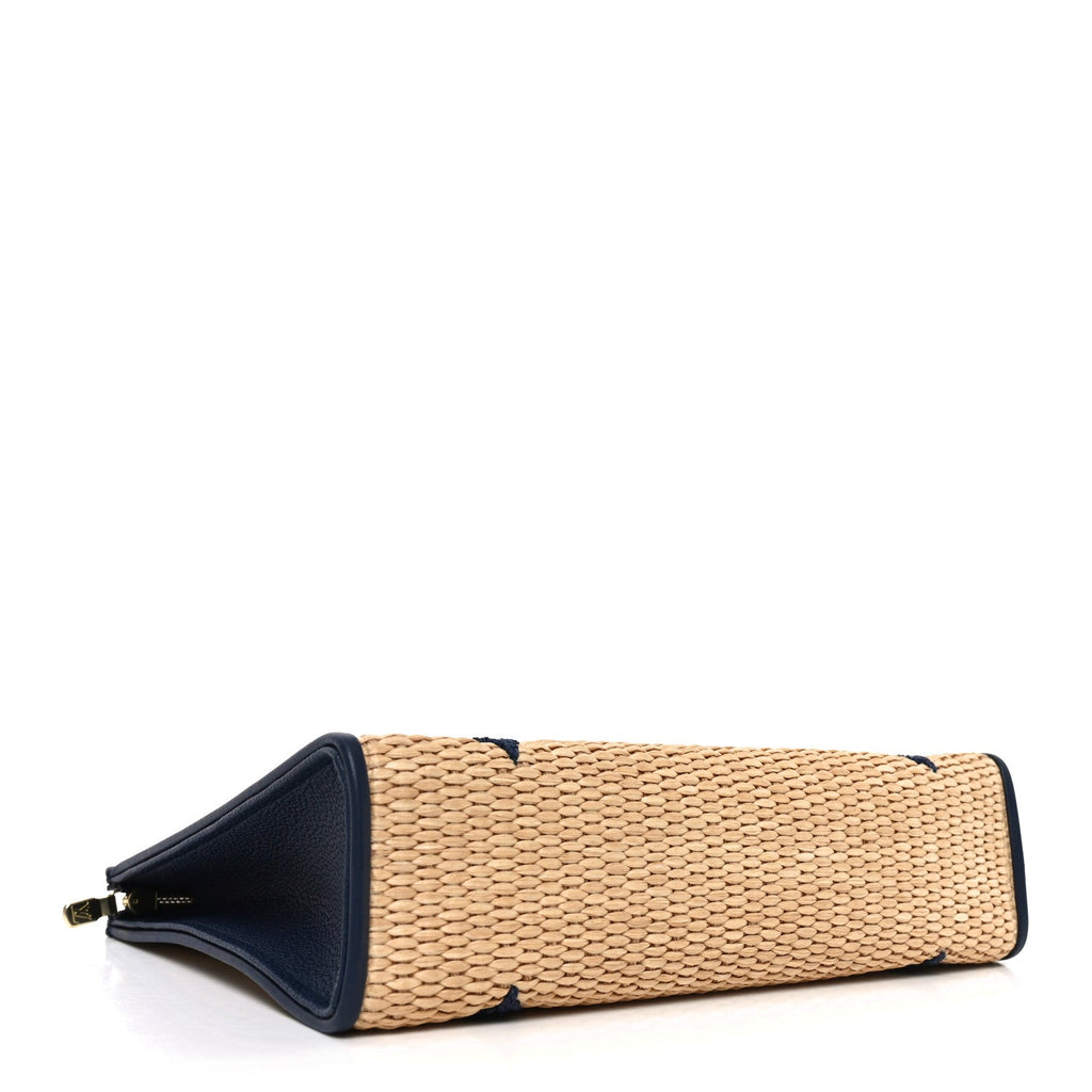 Louis Vuitton Raffia Calfskin Monogram Giant Toiletry Pouch 26 Blue