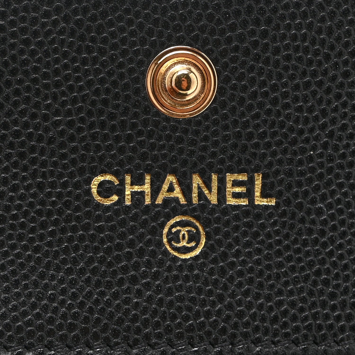 Chanel Caviar Quilted Compact Boy Wallet Black