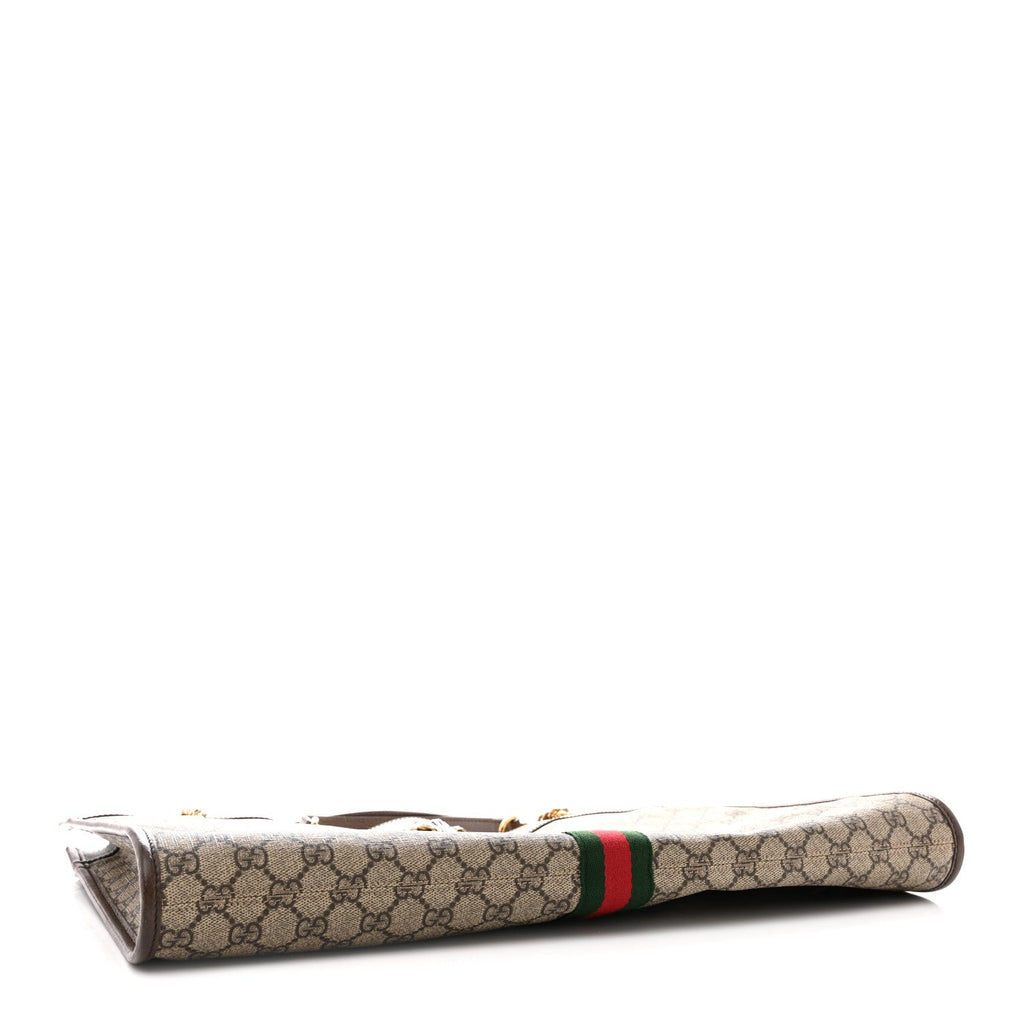 Gucci GG Supreme Monogram Large Rajah Chain Tote Beige New Acero