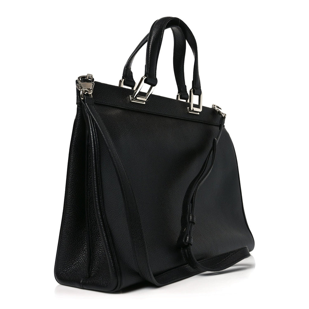 Gucci Grainy Calfskin Medium Zumi Top Handle Bag Black