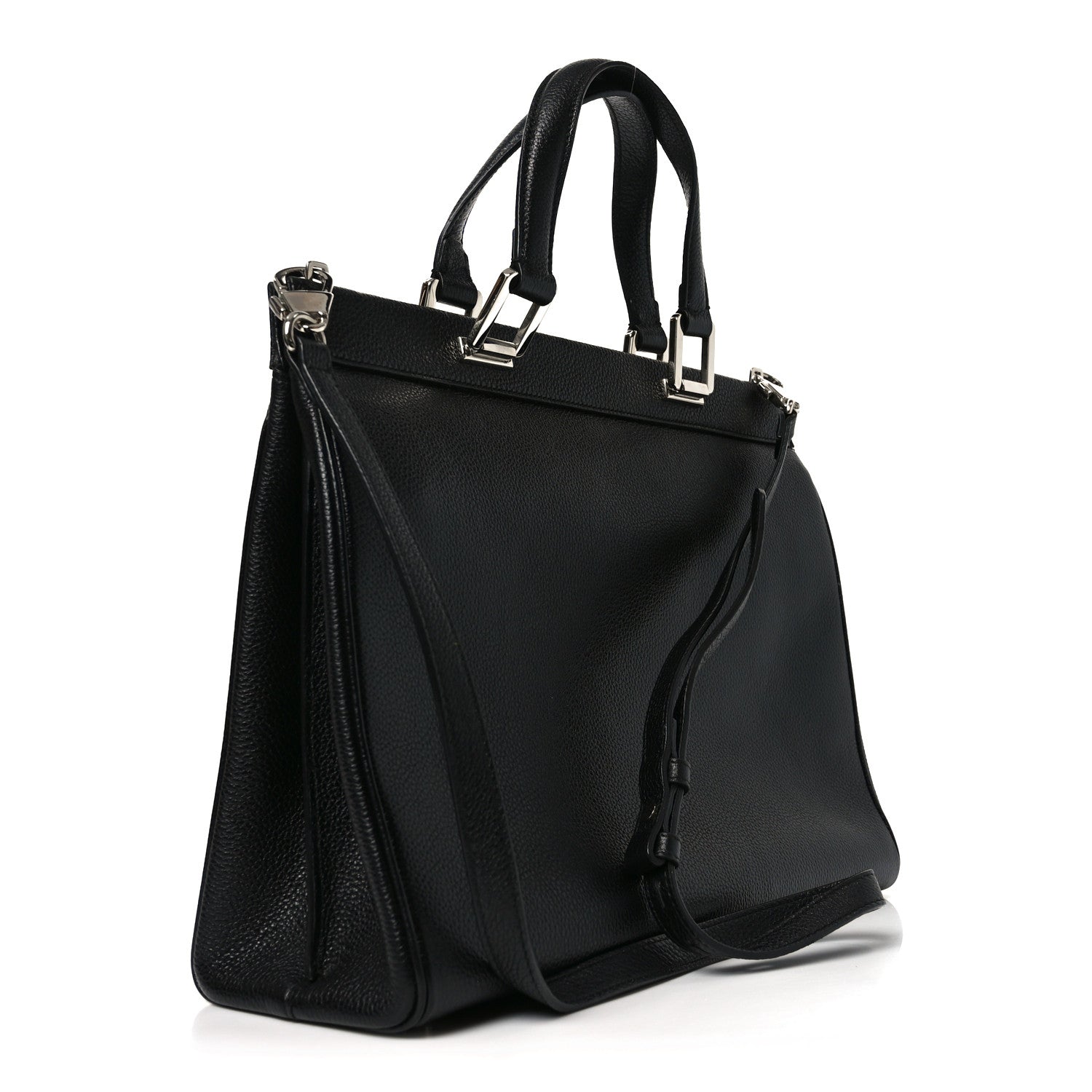 Gucci Grainy Calfskin Medium Zumi Top Handle Bag Black