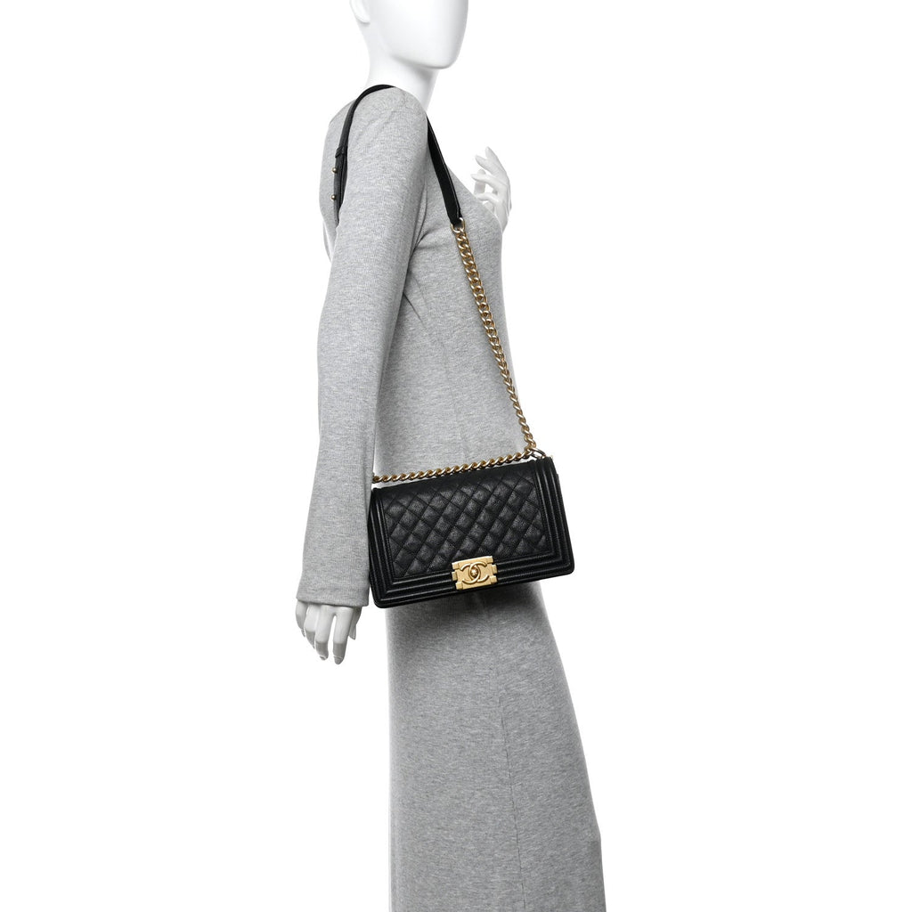 Chanel Caviar Quilted Medium Boy Flap Black