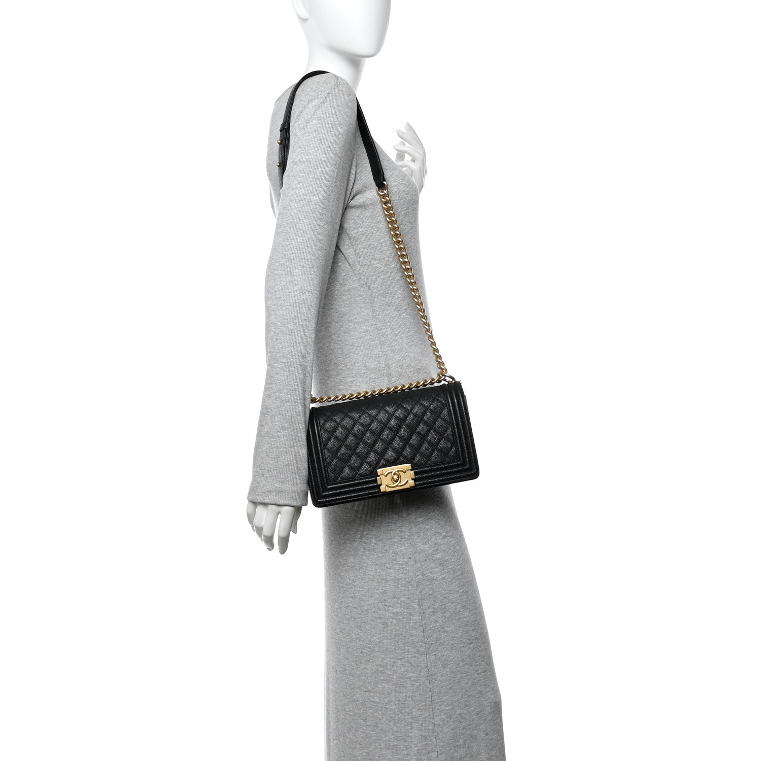 Chanel Caviar Quilted Medium Boy Flap Black
