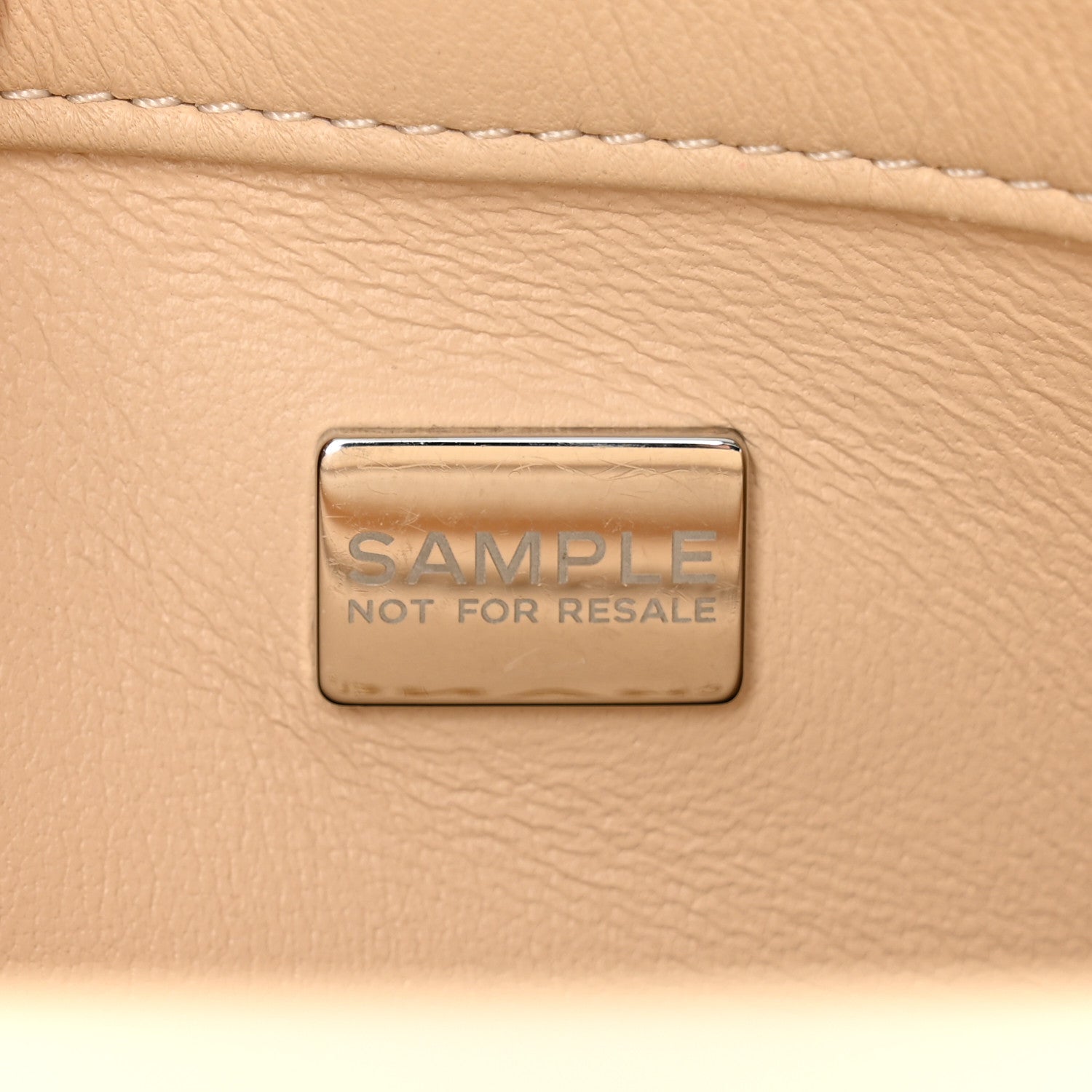 Chanel Lambskin Quilted Metal Enamel Chain Top Handle Square Flap Beige