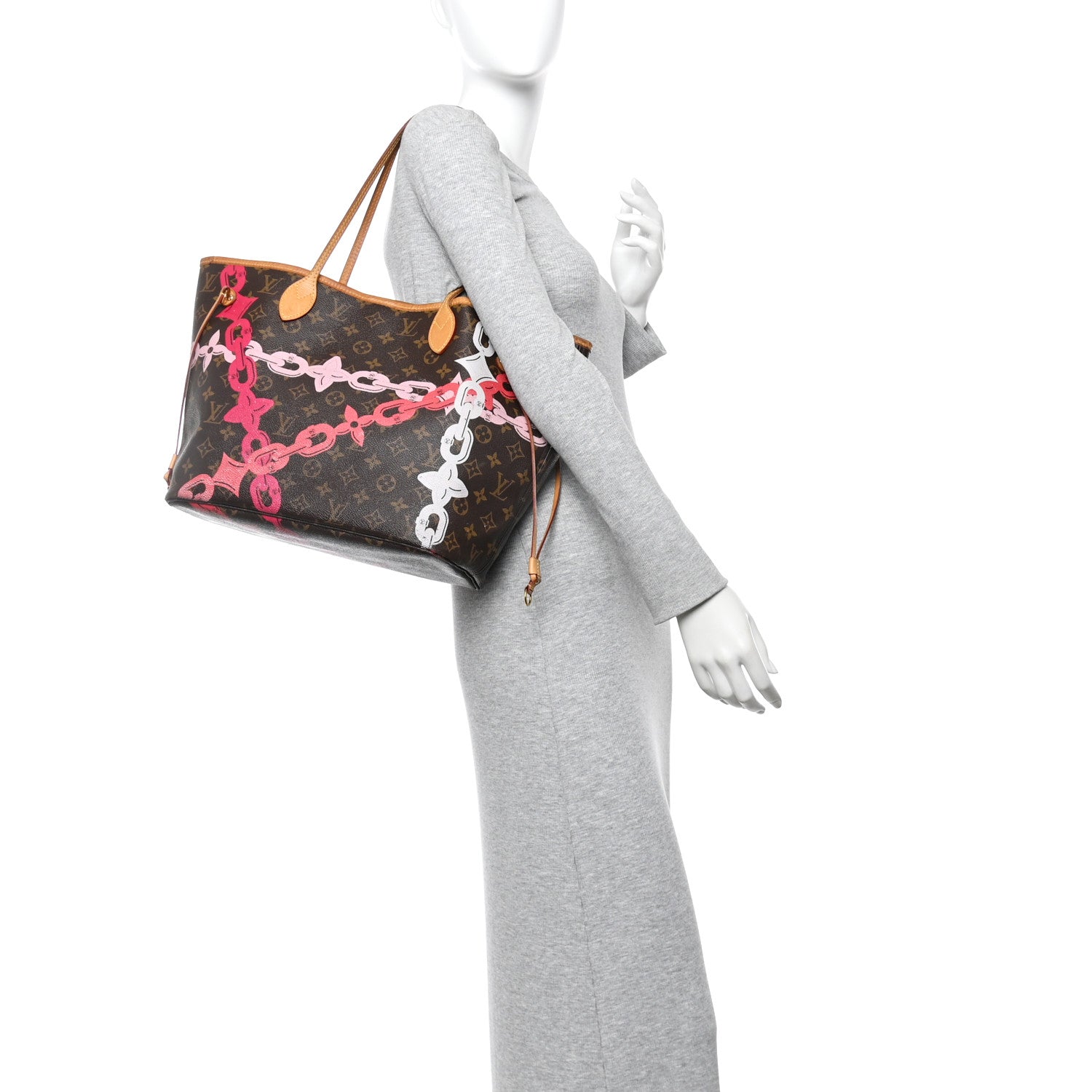 Louis Vuitton Monogram Bay Neverfull MM Rose Ballerine Poppy