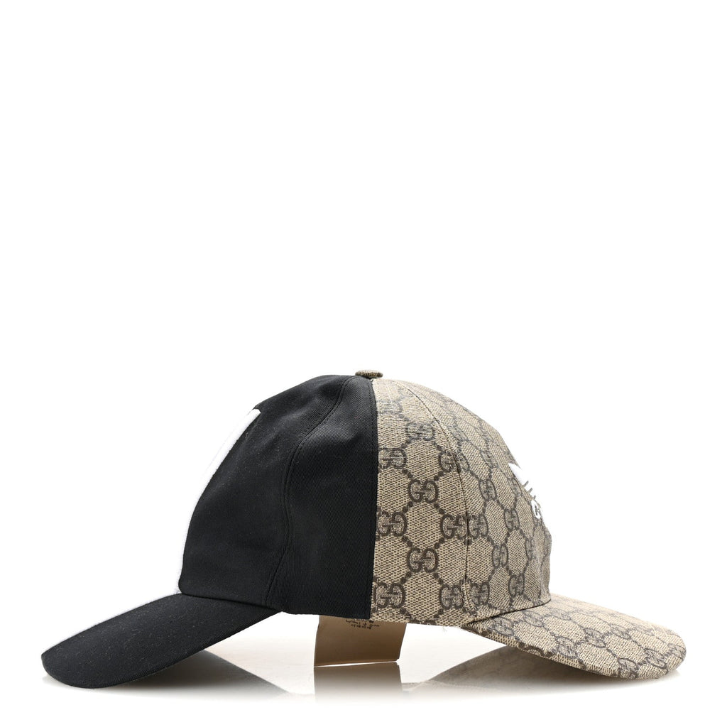 Gucci X ADIDAS GG Supreme Monogram Double Sided Baseball Hat M Beige Ebony Black