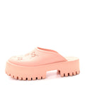 Gucci Rubber GG Monogram Perforated Elea Platform 55mm Lug Sole Sandals 41 Peachy Chic