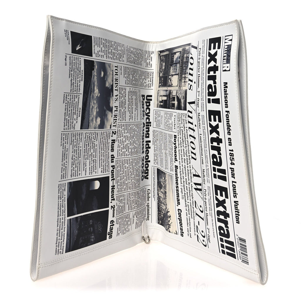 Louis Vuitton Calfskin Newspaper Print Pouch