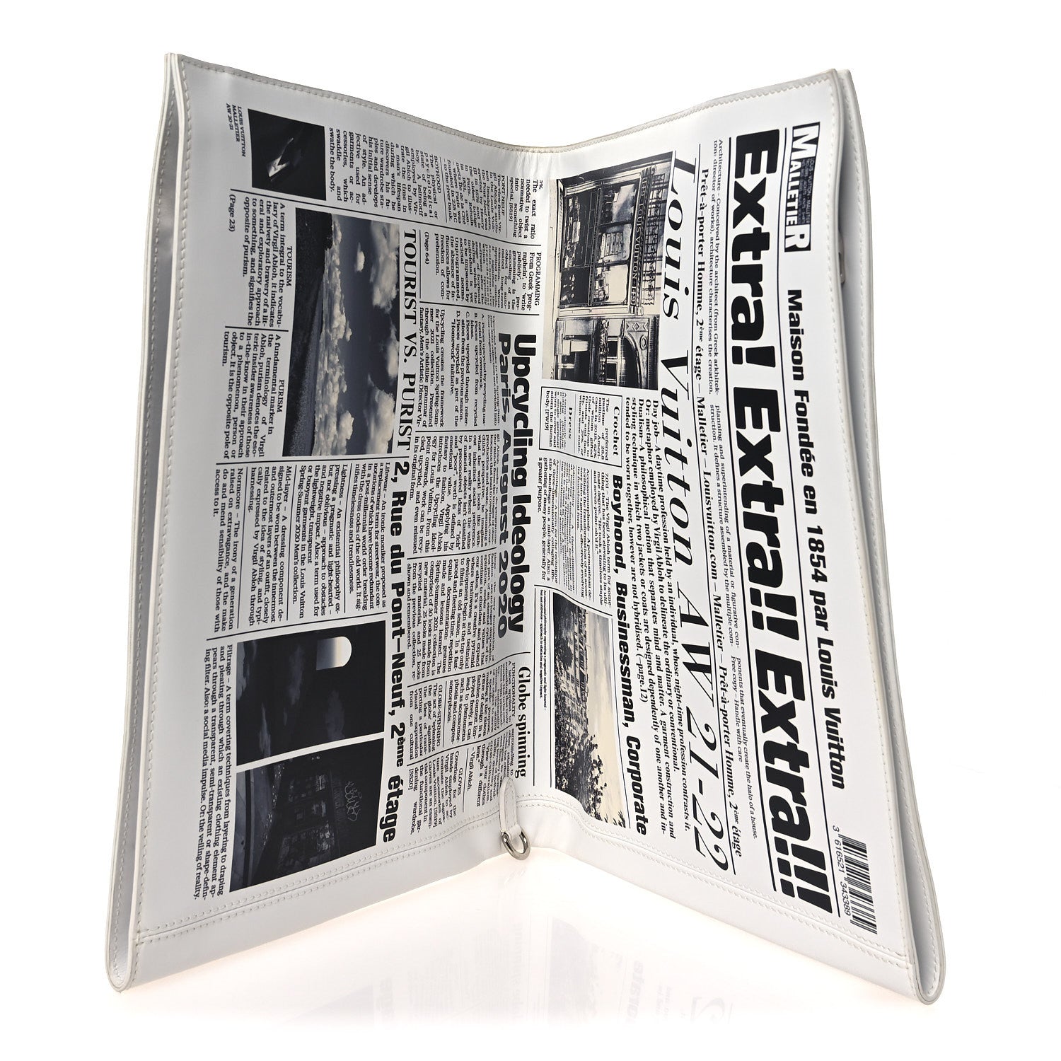 Louis Vuitton Calfskin Newspaper Print Pouch