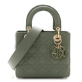 Christian Dior Lambskin Cannage Small My ABCDior Lady Dior Peyote Green