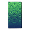 Louis Vuitton Taurillon Illusion Brazza Wallet Bleu Vert