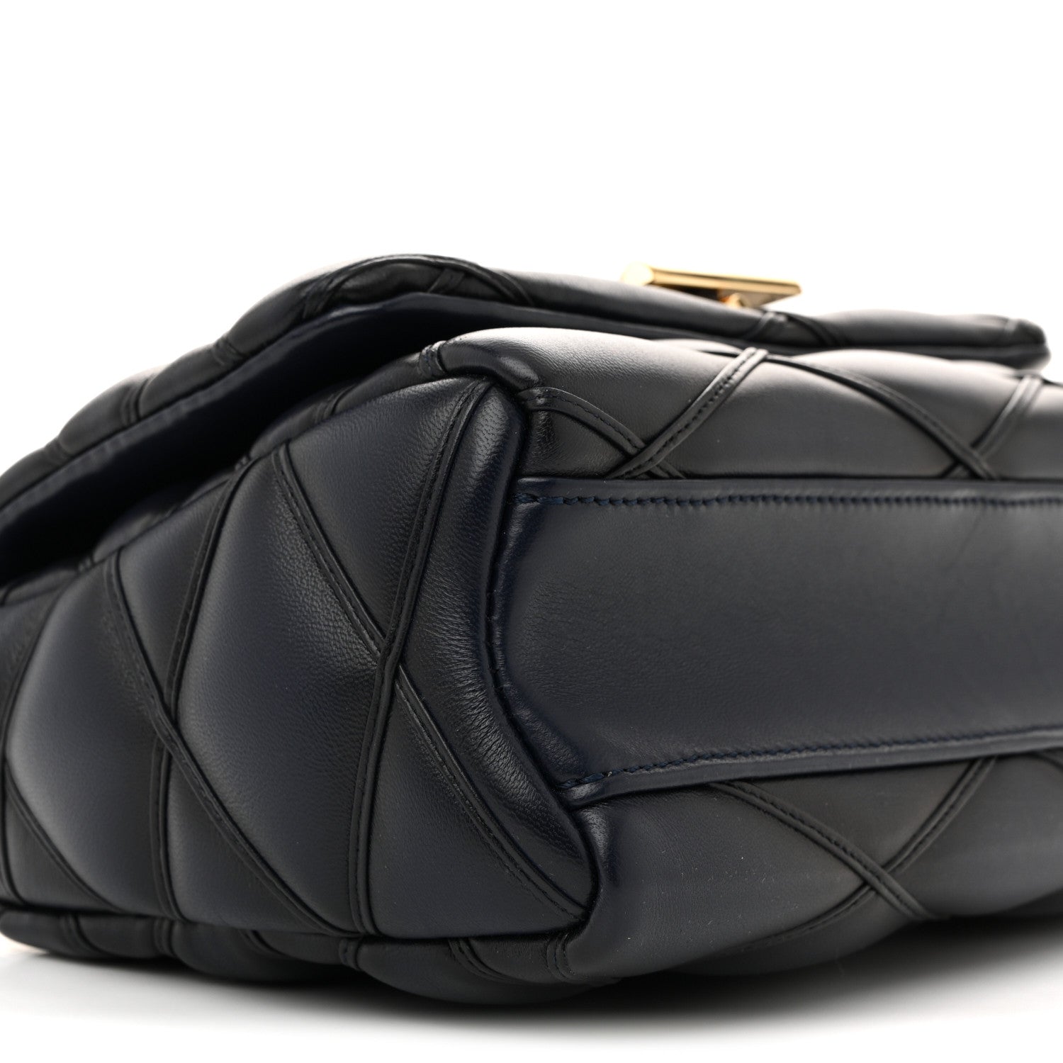 Louis Vuitton Lambskin Malletage Top Handle GO-14 MM Bleu Marine