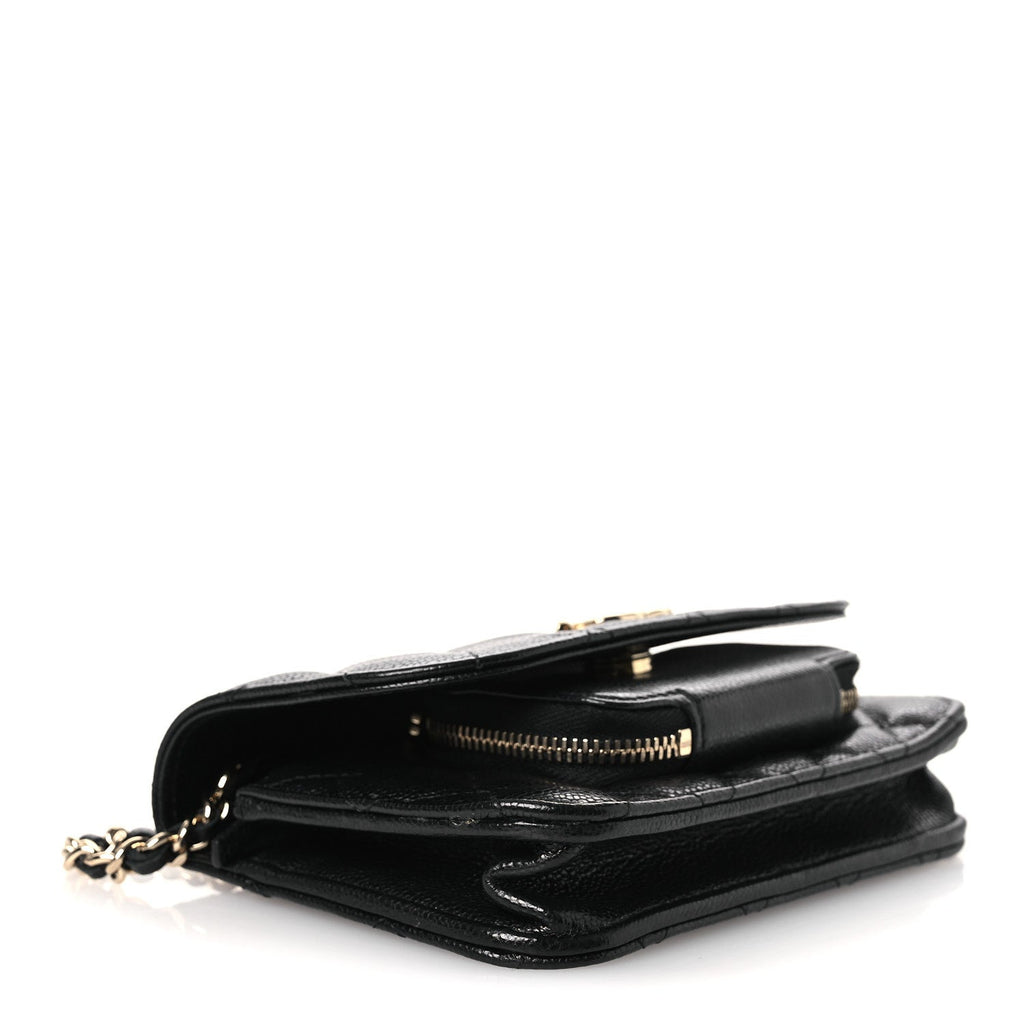 Chanel Caviar Quilted Business Affinity Clutch With Chain Black