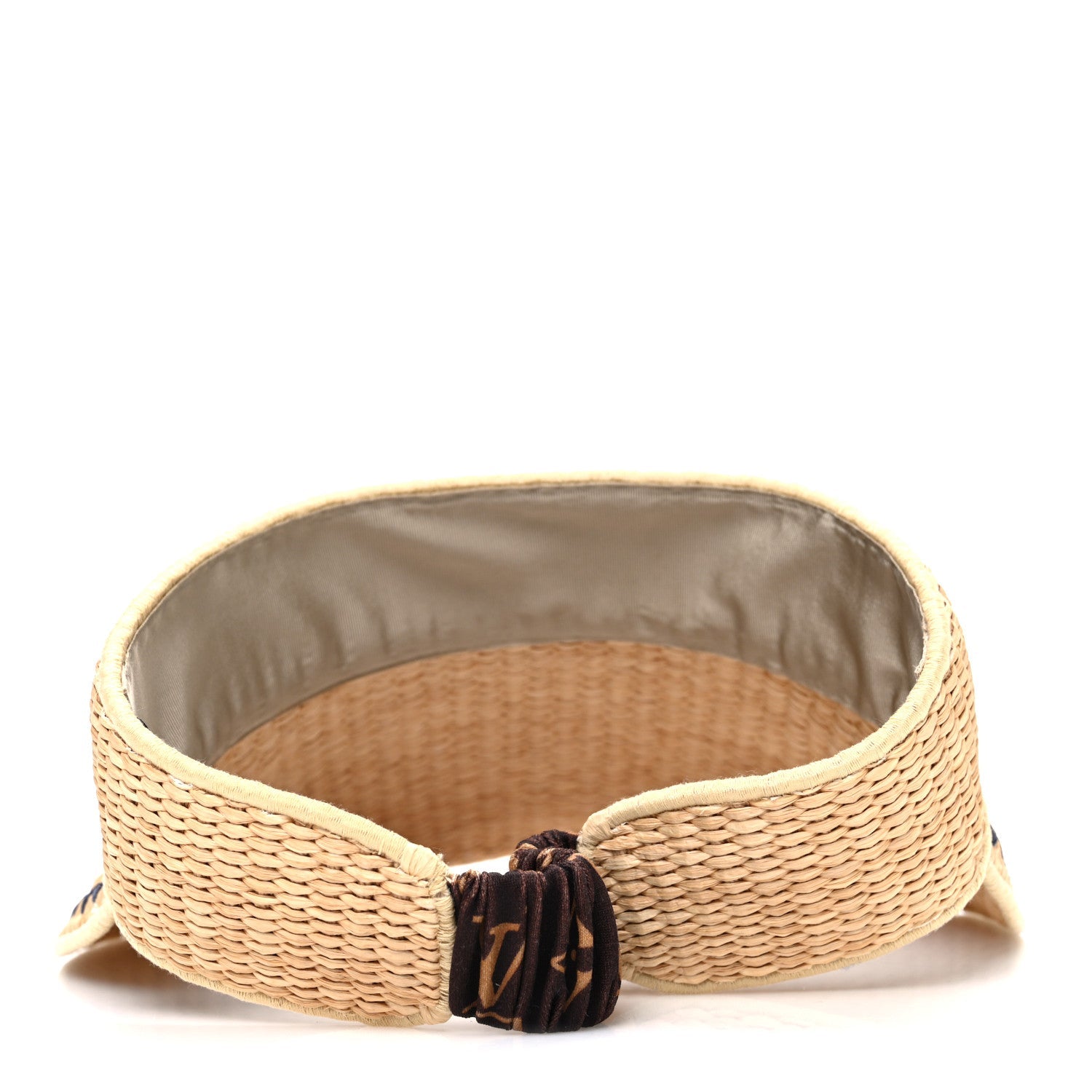Louis Vuitton Calfskin Raffia Monogram Strawgram Visor Natural Blue
