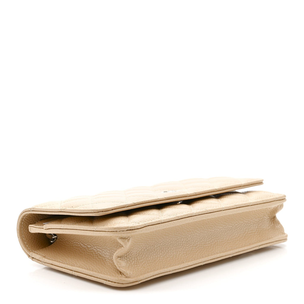 Chanel Caviar Quilted Wallet on Chain WOC Beige