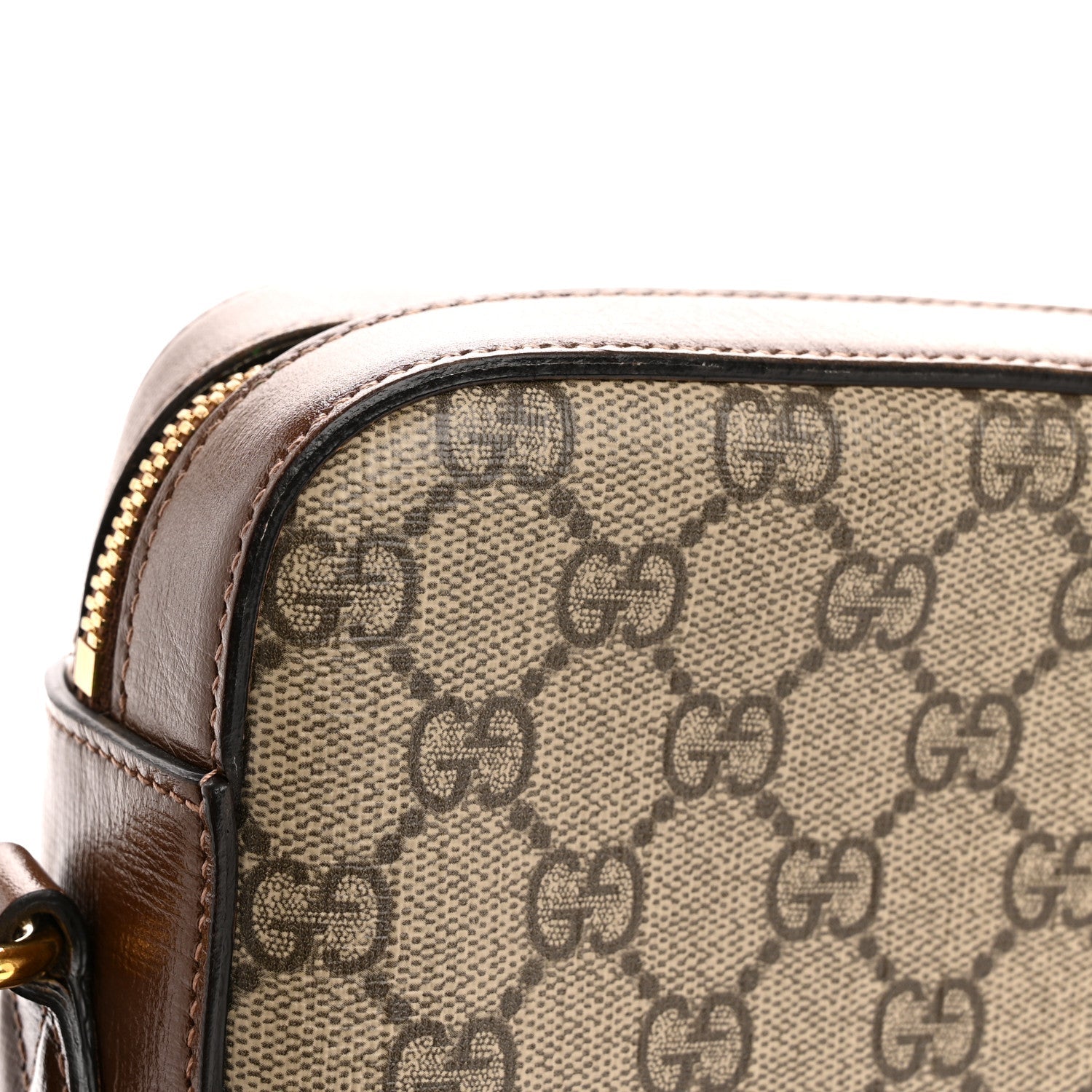 Gucci GG Supreme Monogram Small Horsebit 1955 Shoulder Bag Beige Brown Sugar