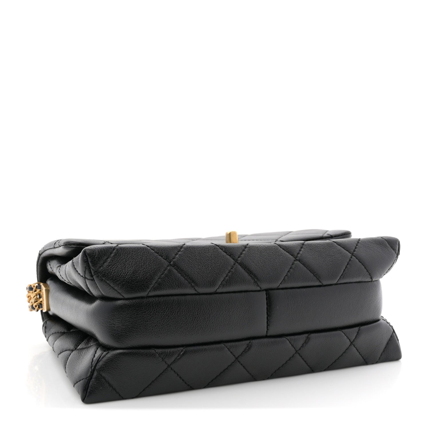 Chanel Calfskin Quilted Belt Chain Flap Black