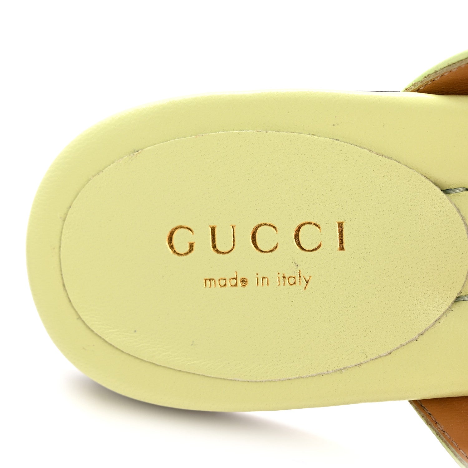 Gucci Calfskin Double G Thong Flat Sandals 35 Pistachio Green