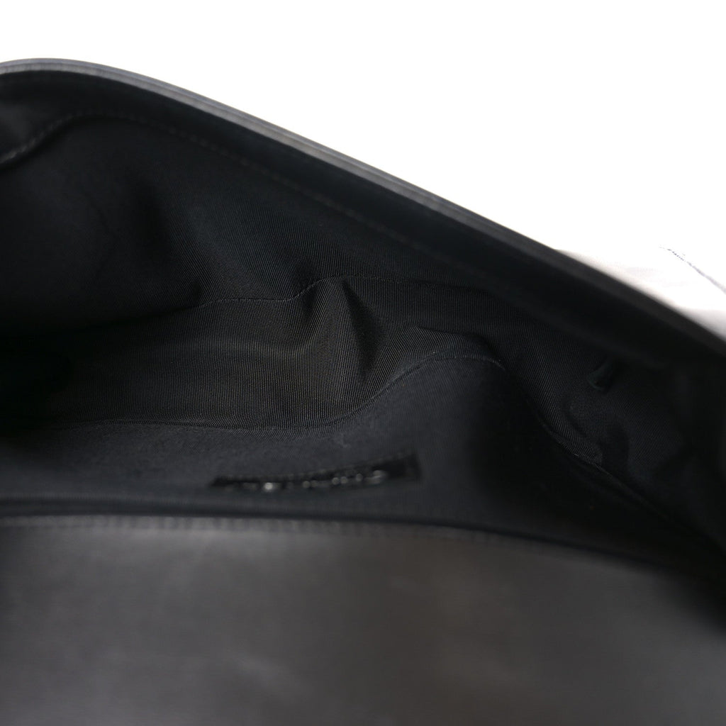 Chanel Calfskin Pleated Medium Boy Flap Black