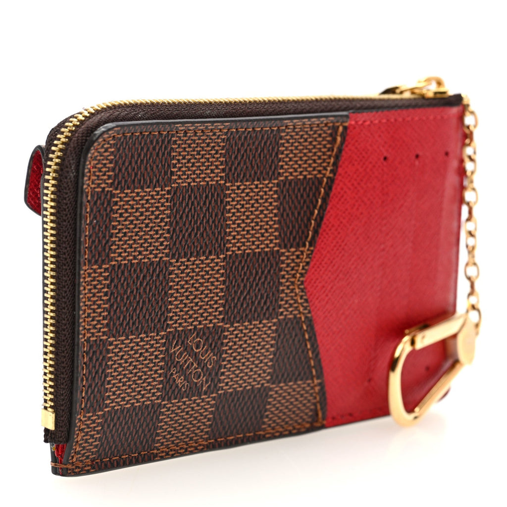 Louis Vuitton Damier Ebene Recto Verso Card Holder Red
