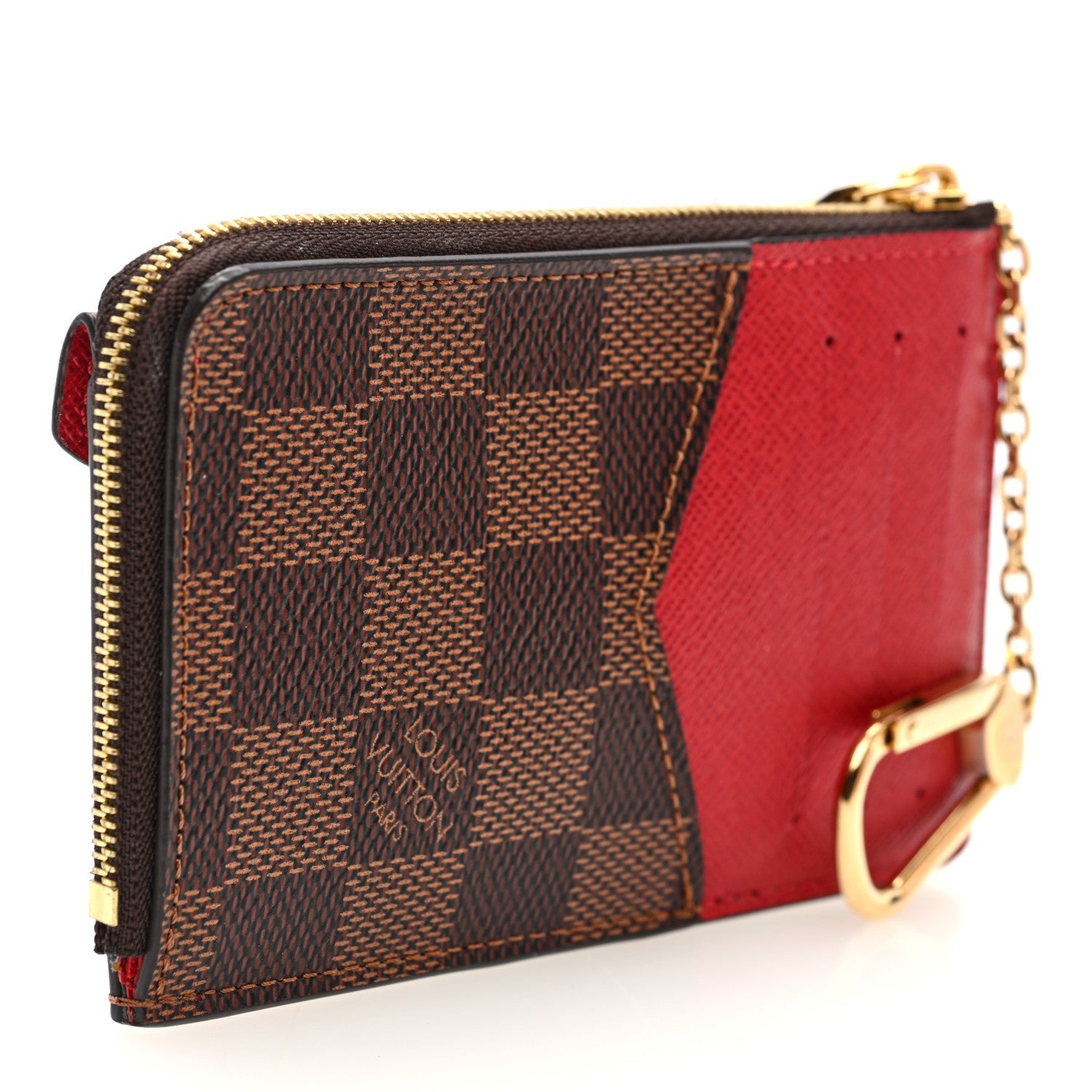 Louis Vuitton Damier Ebene Recto Verso Card Holder Red