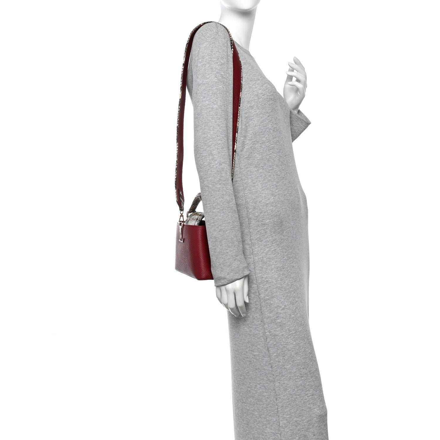Louis Vuitton Taurillon Snakeskin Mini Capucines Burgundy