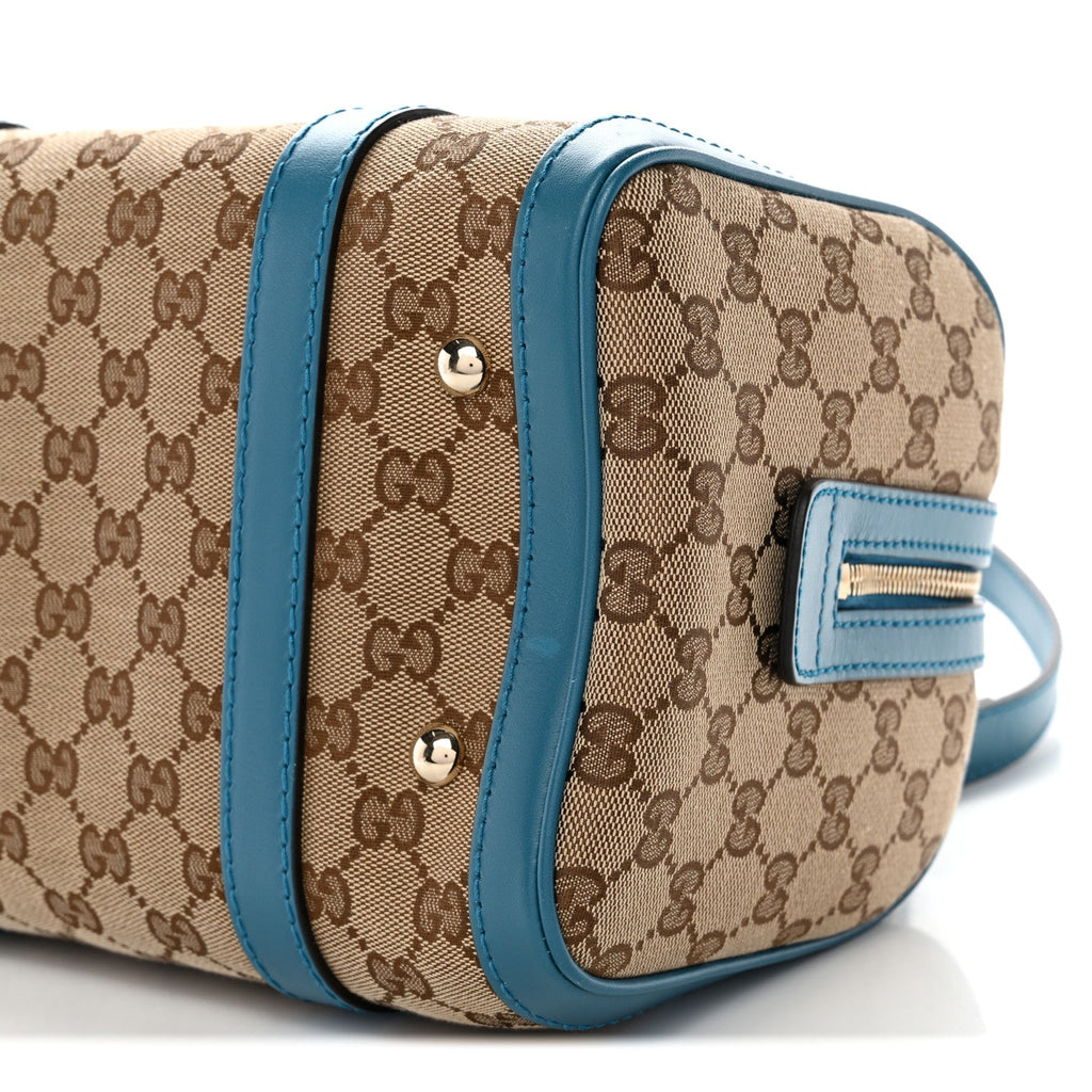 Gucci Monogram Small Boston Beige Deep Cobalt