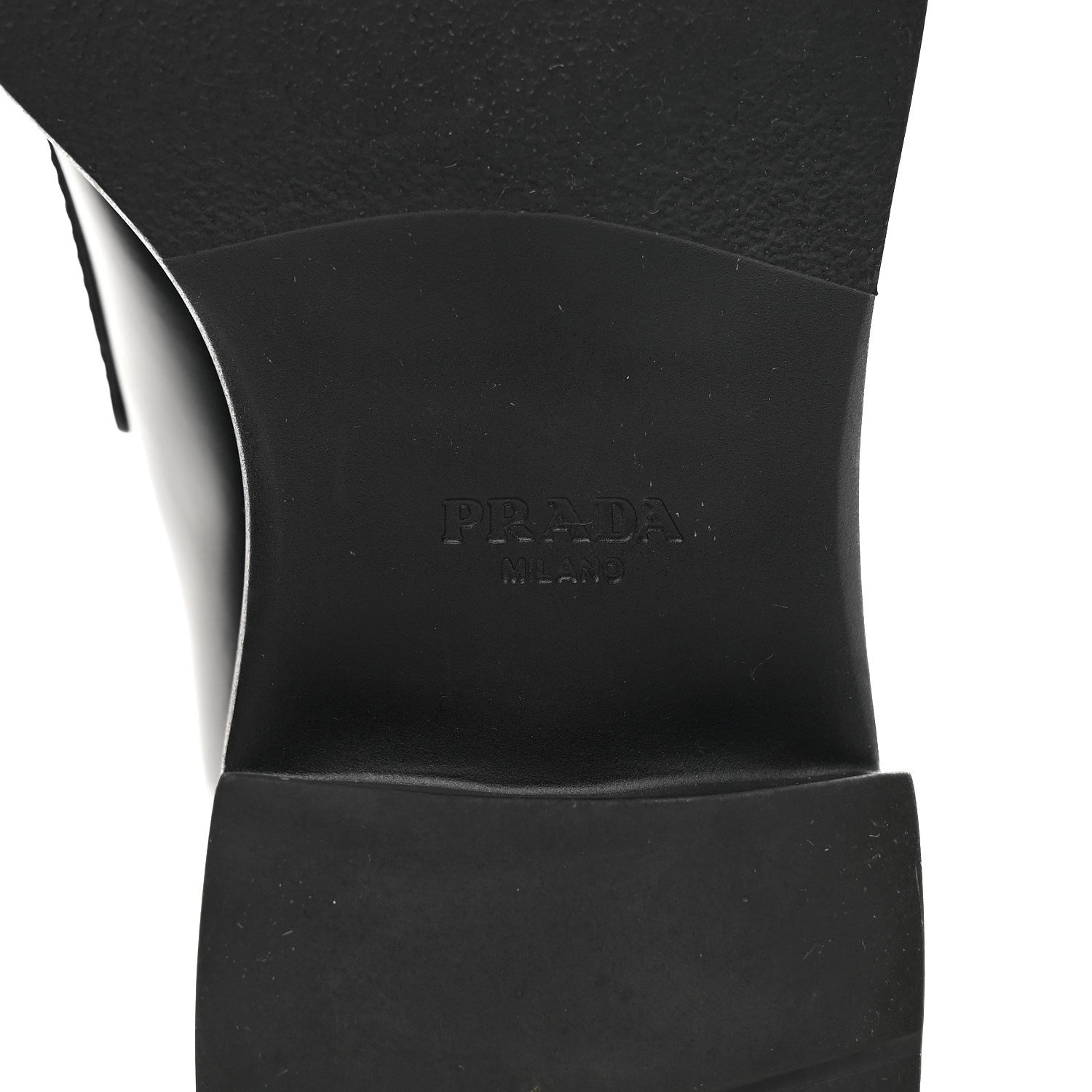 Prada Spazzolato Metal Triangle Logo 50mm Loafers 36 Black