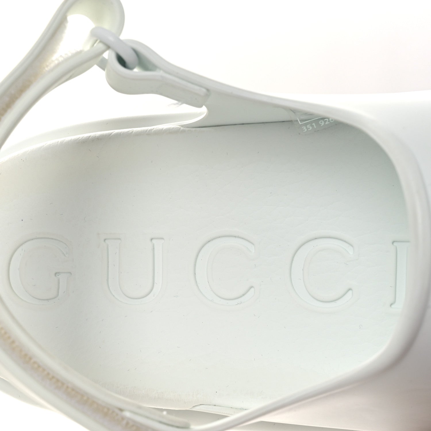 Gucci Soft Rubber Horsebit Touch Womens Strapped Sandals 38 Great White