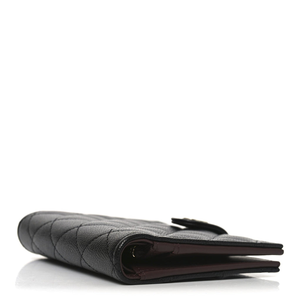 Caviar Quilted Passport Holder Black