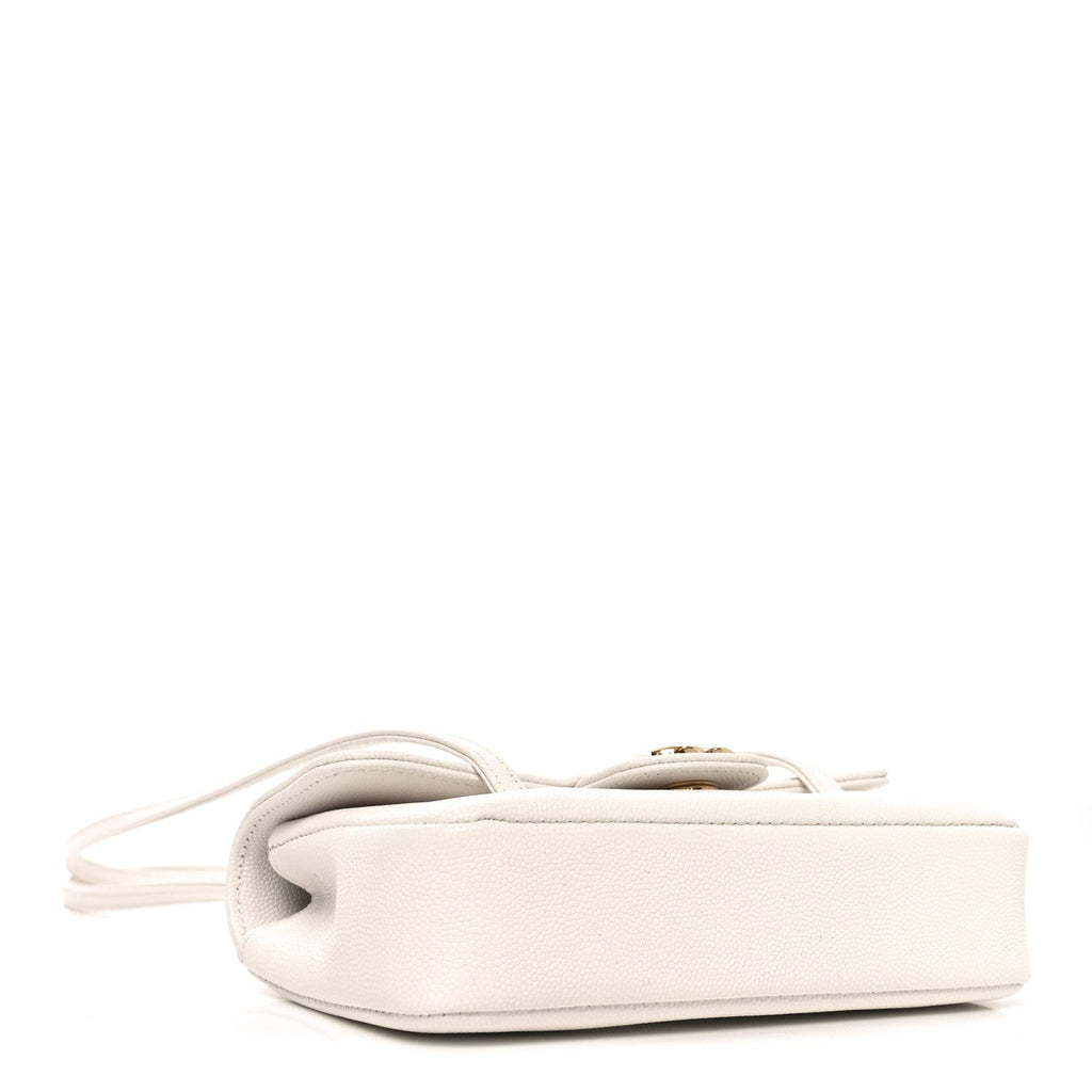 Chanel Shiny Caviar Mini Preppy Coco Shoulder Bag White