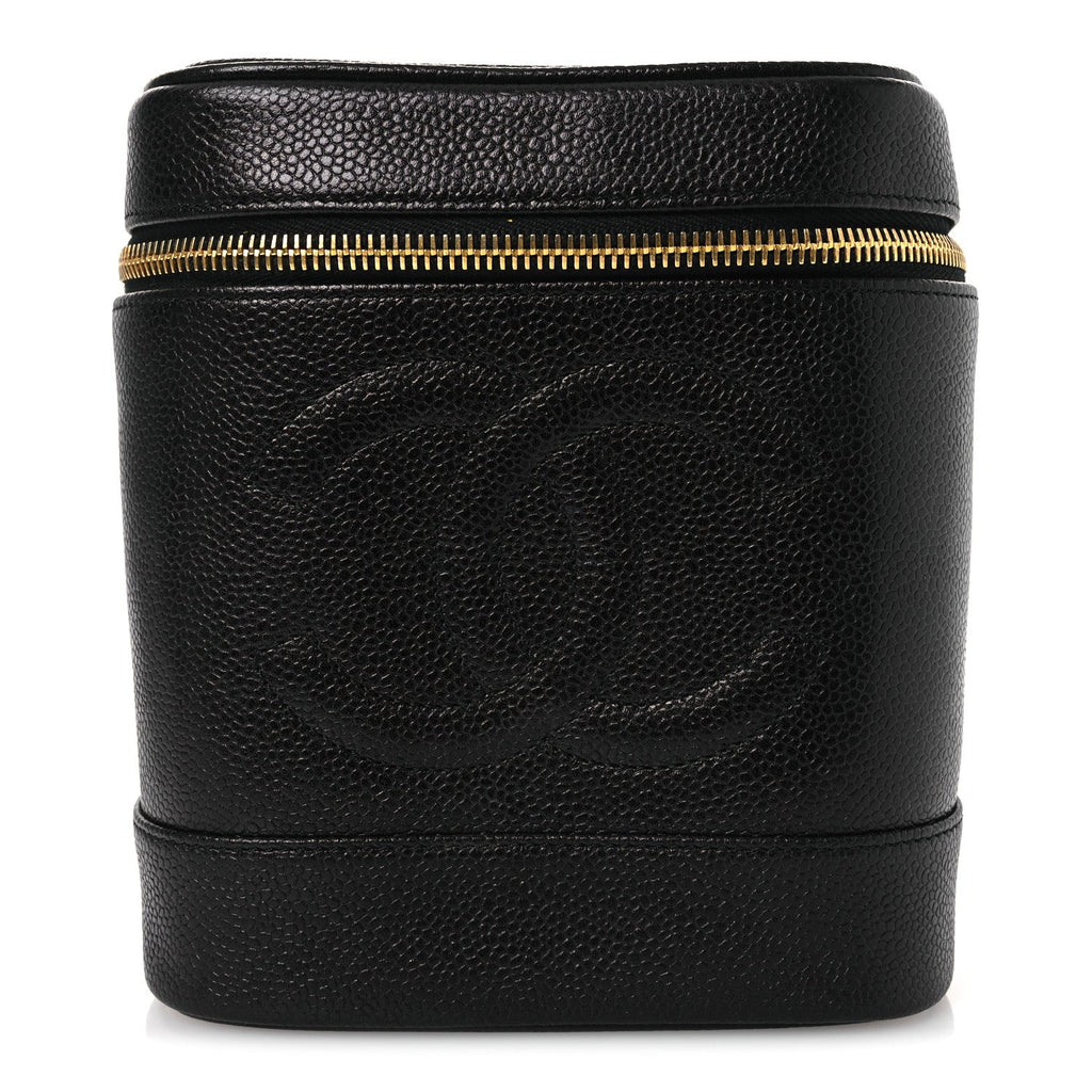 Chanel Caviar Vanity Cosmetic Case Black