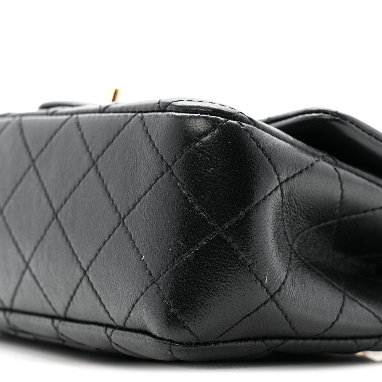 Chanel Lambskin Quilted Mini Rectangular Pearl Crush Flap Black