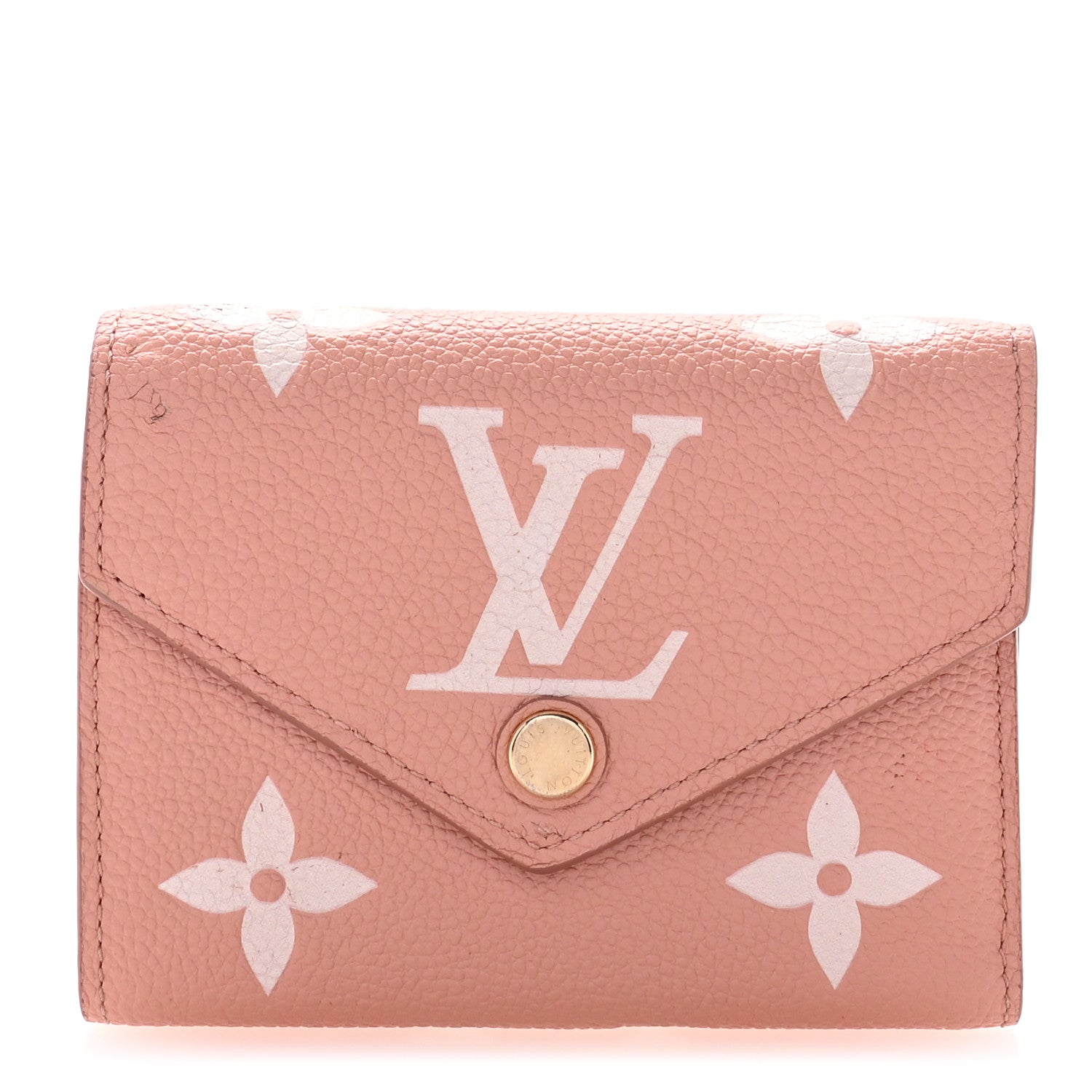 Louis Vuitton Empreinte Monogram Giant Victorine Wallet Rose Trianon Creme