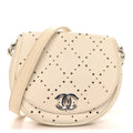 Chanel Caviar Perforated Messenger Bag White